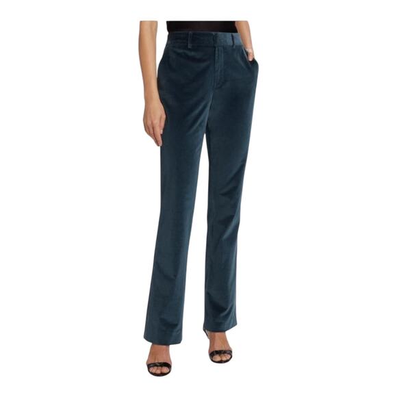 Cinq a Sept Kerry Chenille velvet straight pants blue size 16 - Picture 1 of 8